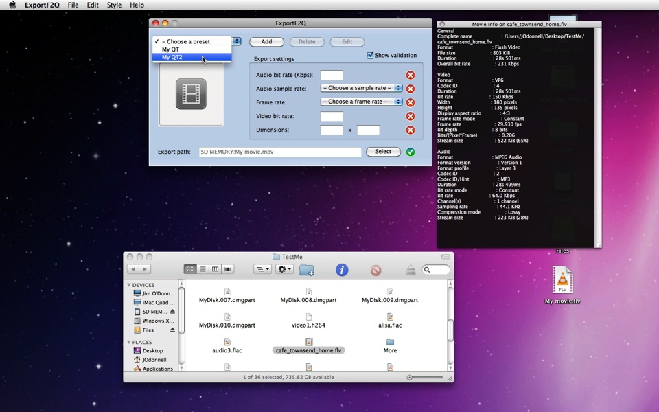 Mac software ExportF2Q