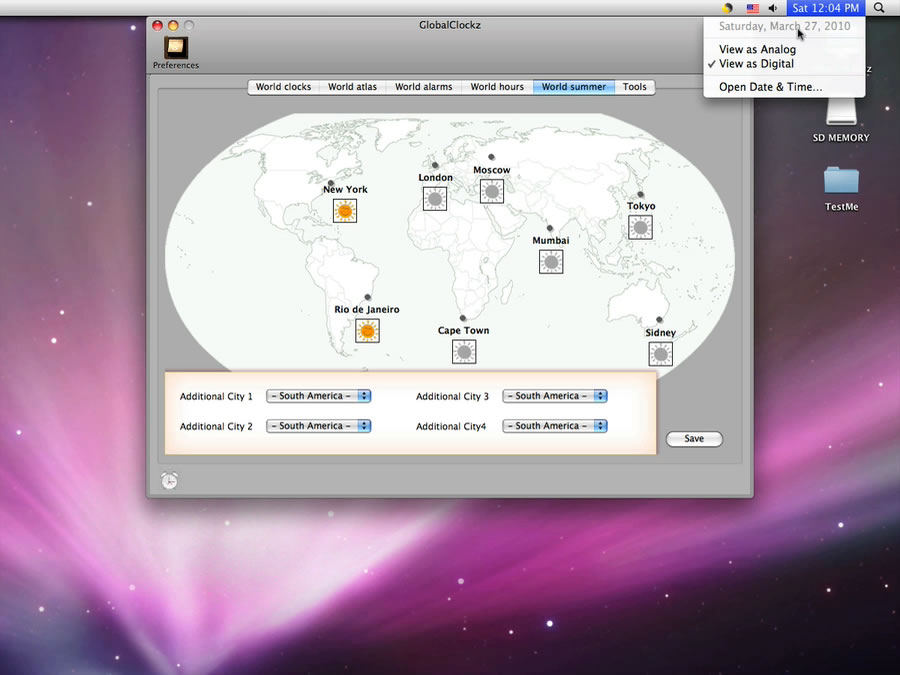 Mac software GlobalClockz