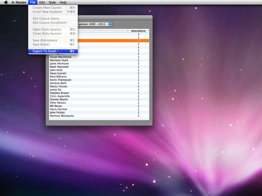 Mac software K-Roster