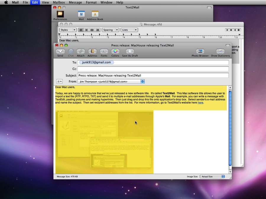 Mac software Text2Mail